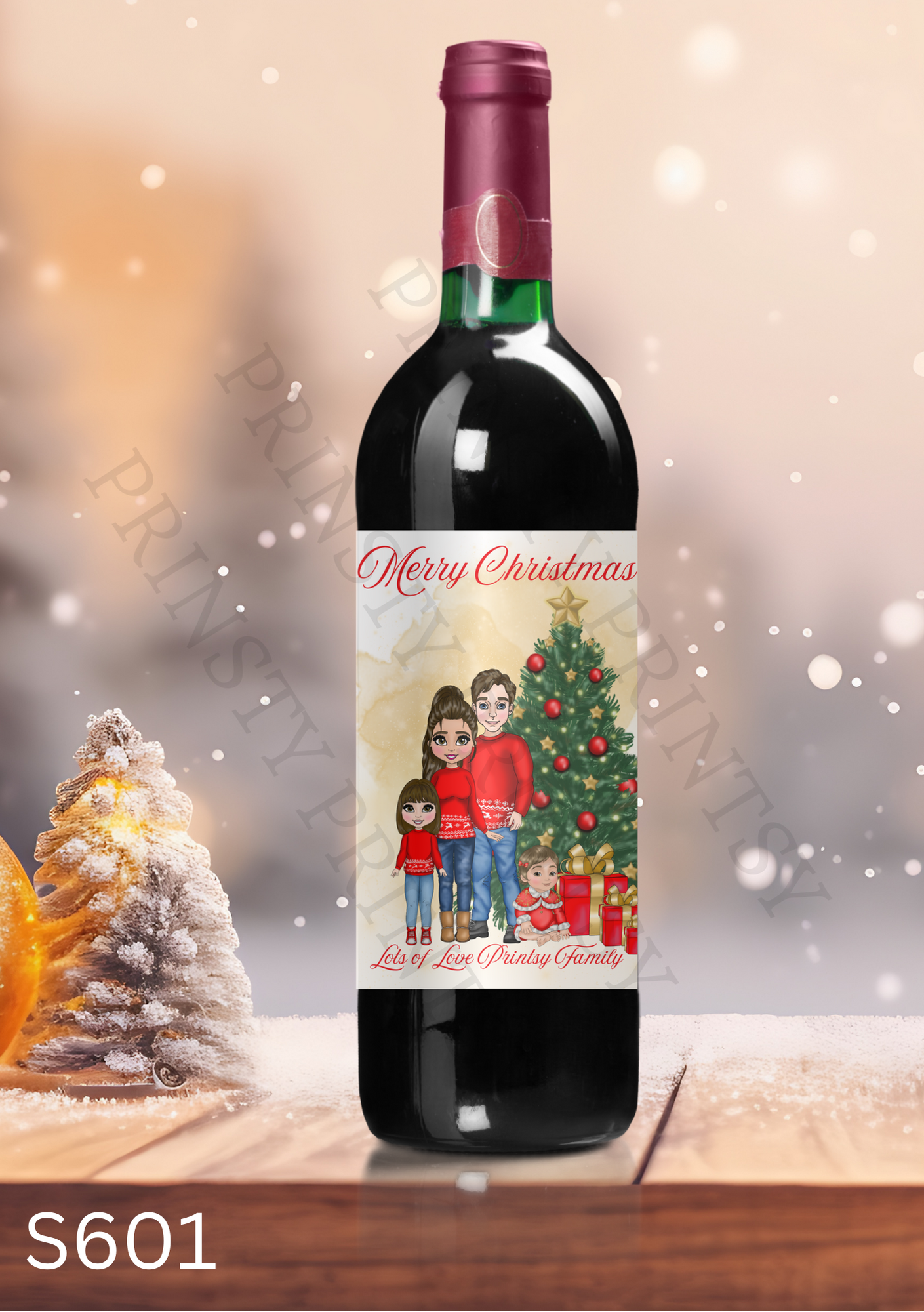 Family Wine Bottle Sticker