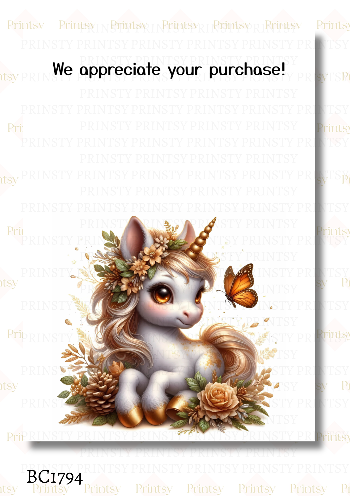 Autumn Unicorn Bow Card