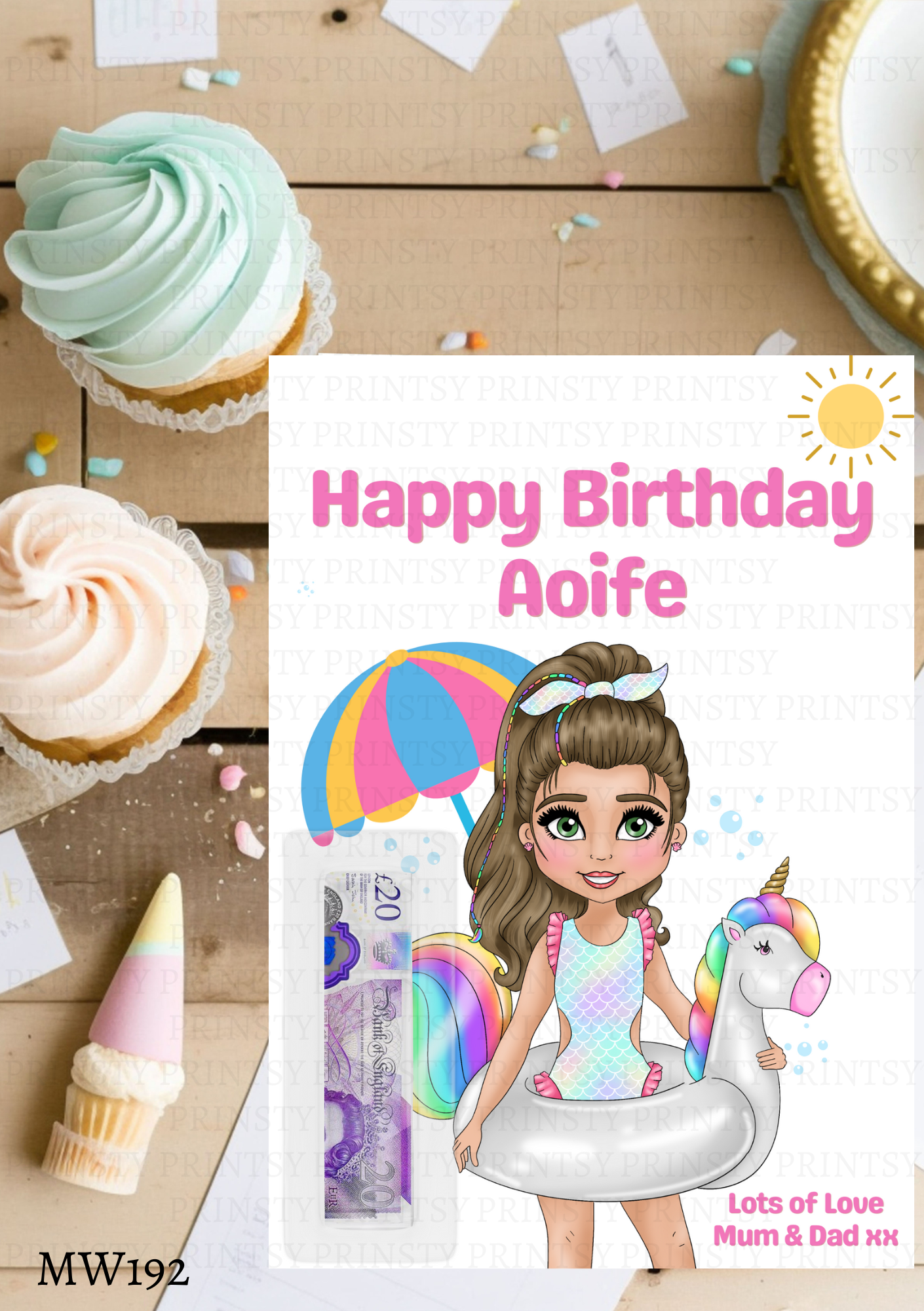 Pool Party Dolly Money Card