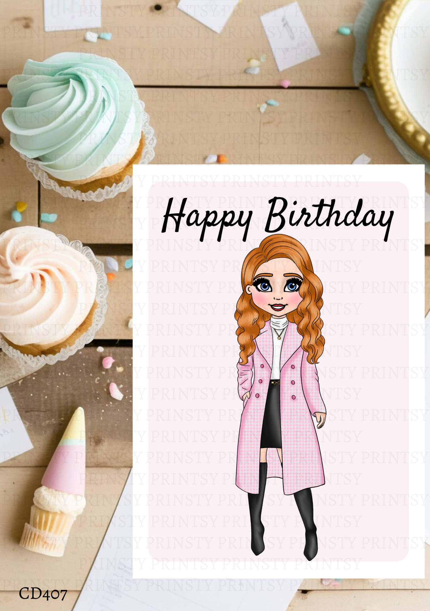 Elegant Dolly Celebration Card