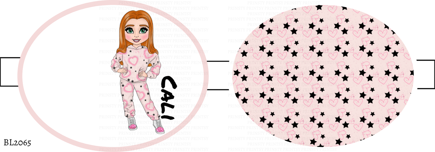 Pink Heart Graffiti Dolly Bow Loop