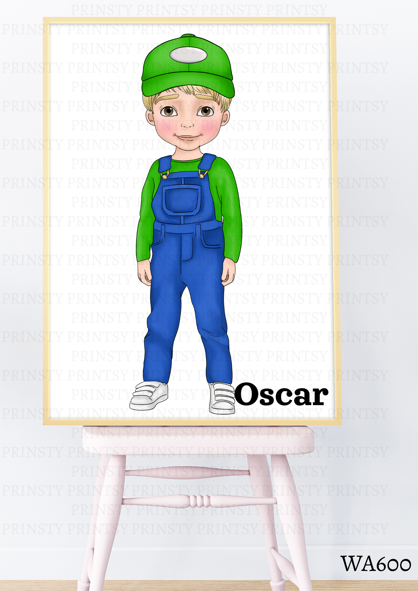 Green and Red Dungarees Dude Wall Art