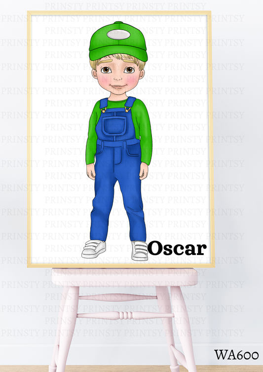 Green and Red Dungarees Dude Wall Art