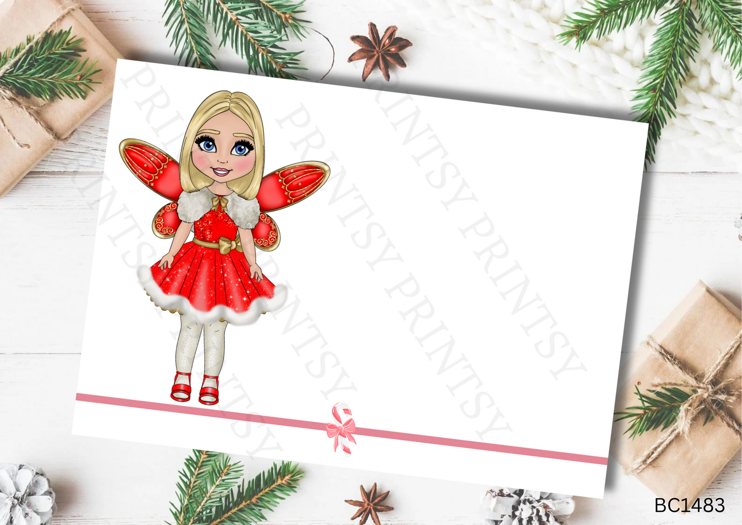 Christmas Fairy Bow Card