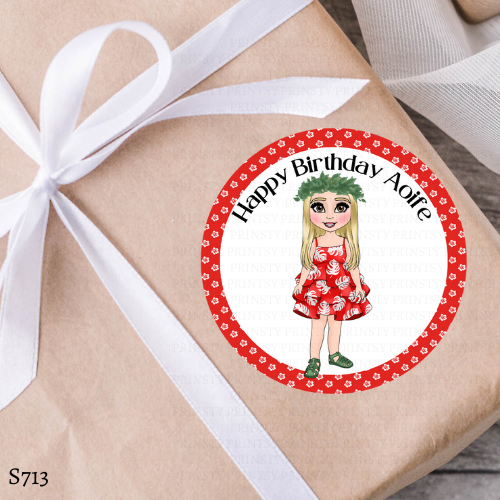 Red Hawaiian Dolly Sticker Sheet