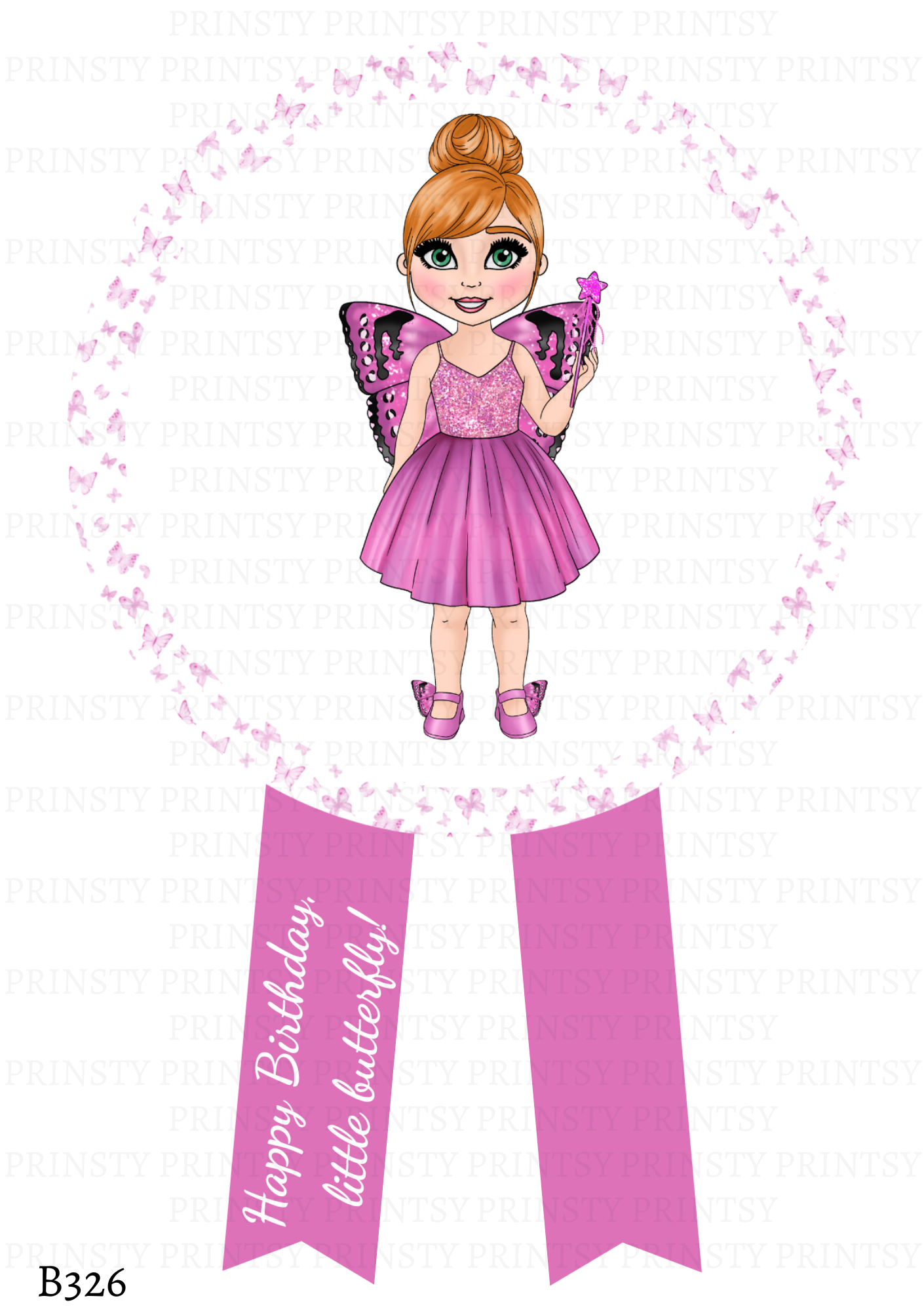 Pink Butterfly Dolly Badge
