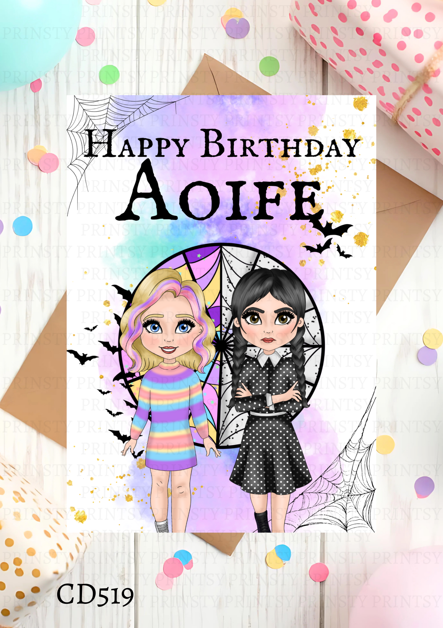 Spooky & Kooky Dolly Celebration Card