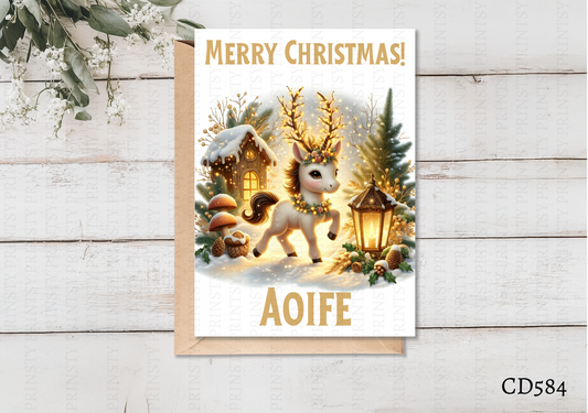 Christmas Unicorn Celebration Card