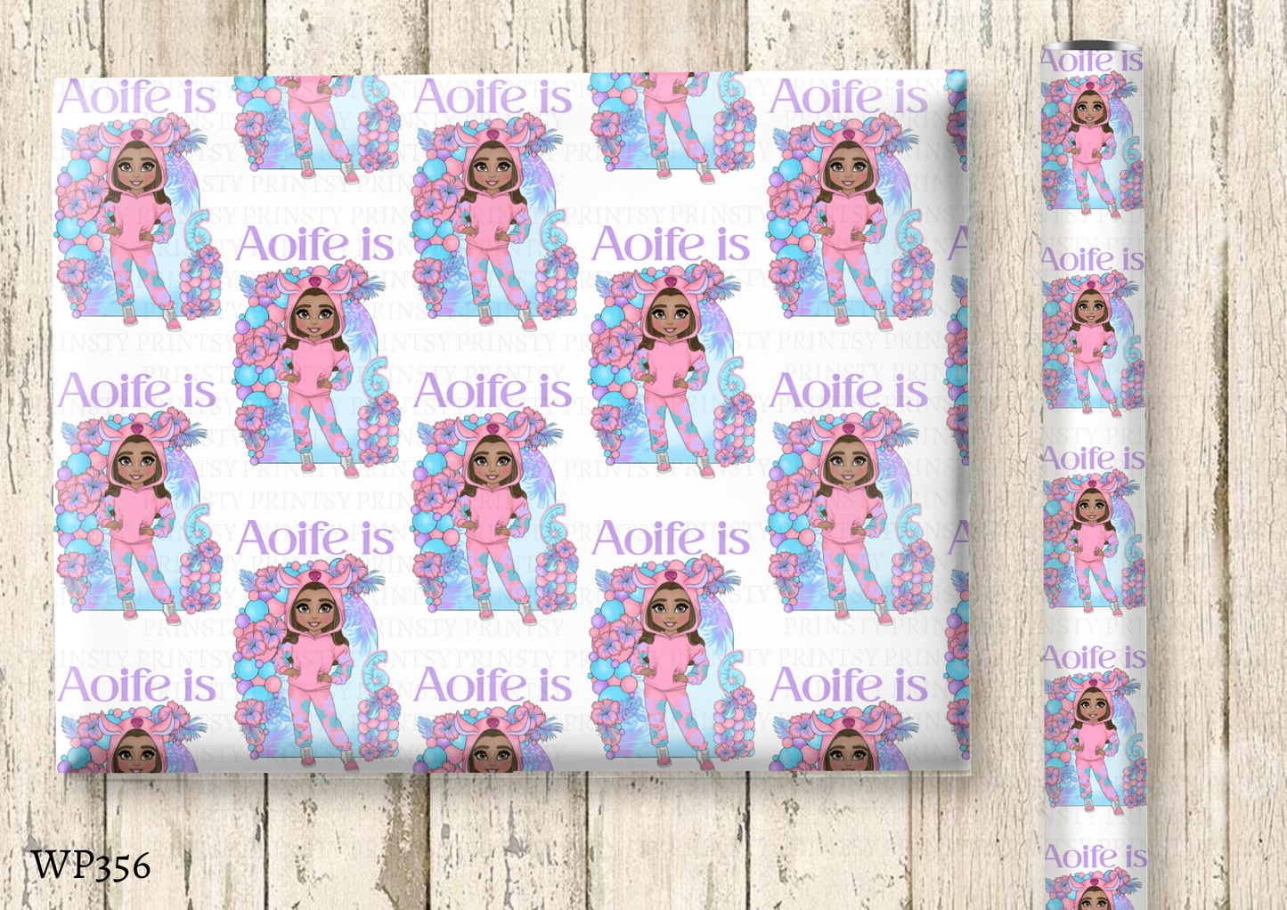 Pink Hawaiian Dolly Wrapping Paper