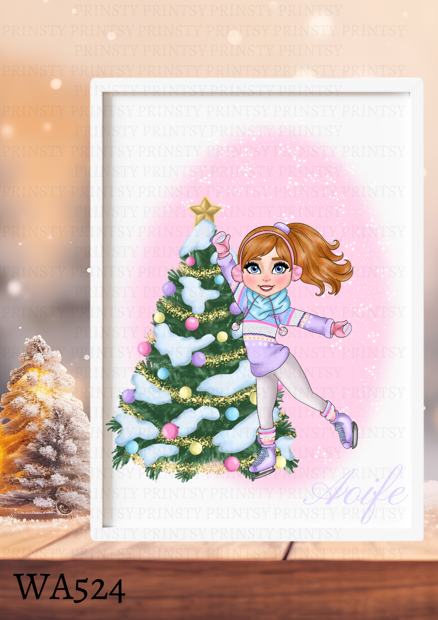 Ice Skating Dolly Wall Art