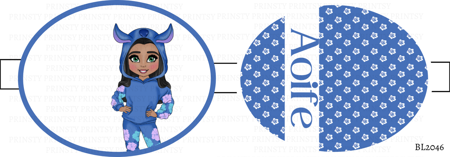 Blue Hawaiian Dolly Bow Loop