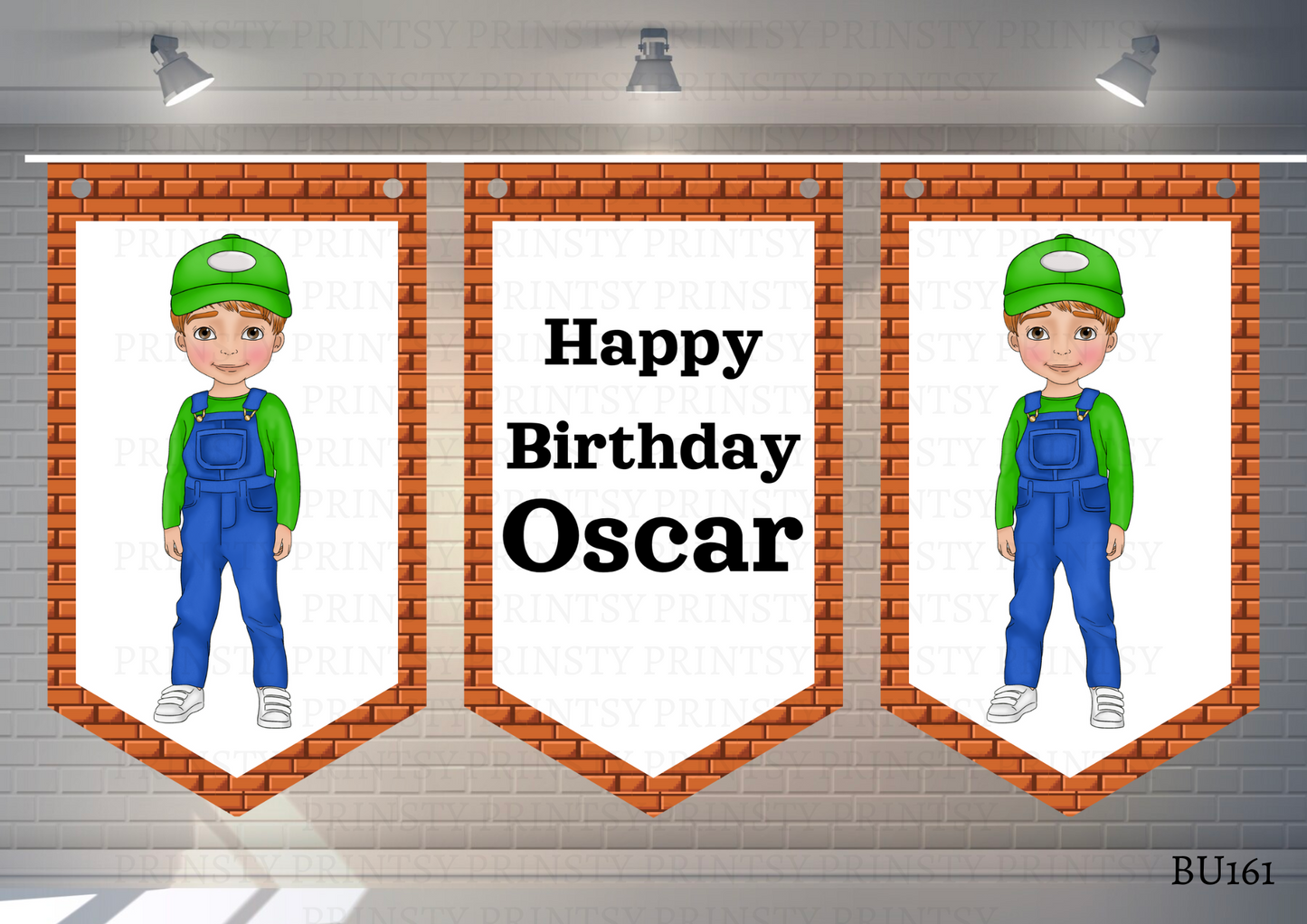 Green and Red Dungarees Dude Bunting