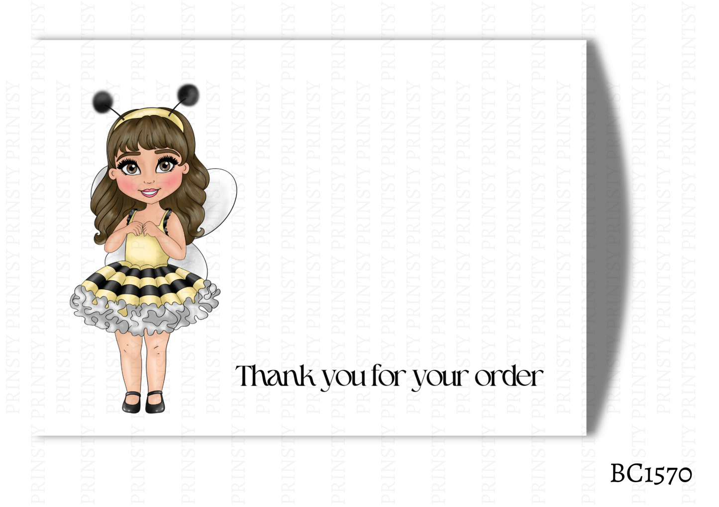 Little Honey Bee Dolly Bow Card