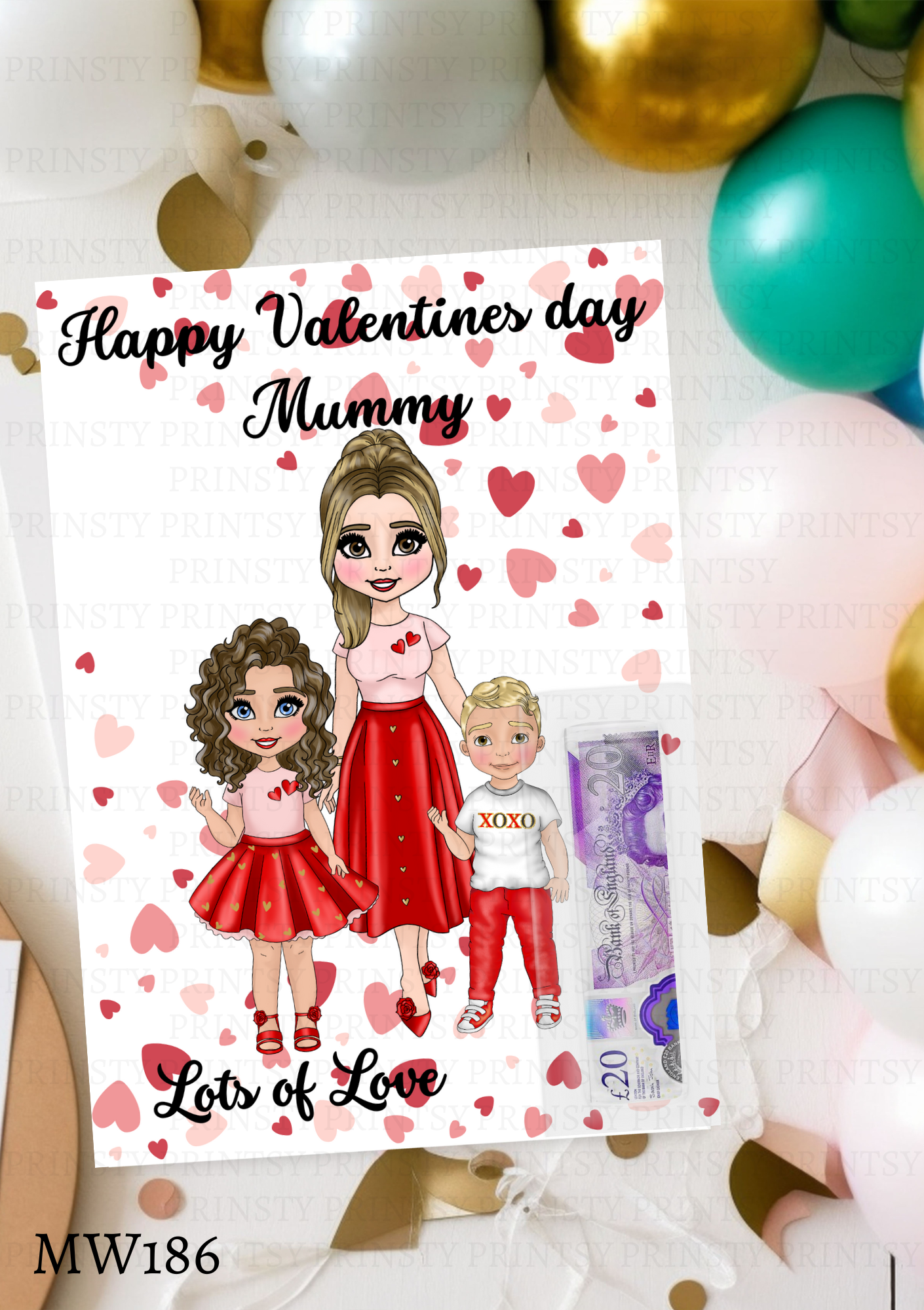 Dolly Valentine's Money Card