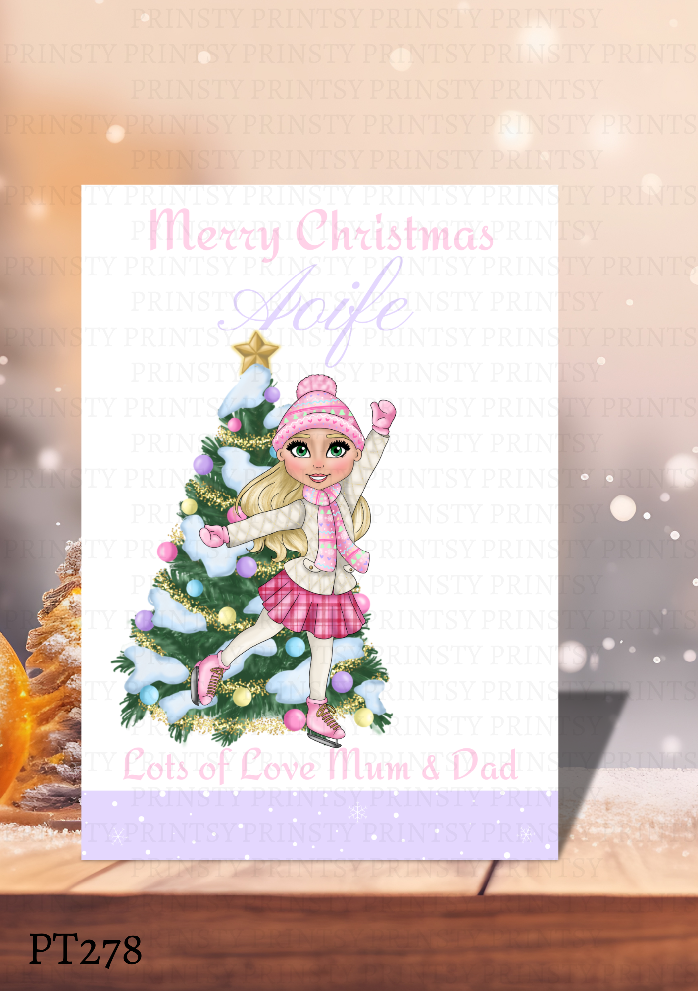 Ice Skating Dolly Card