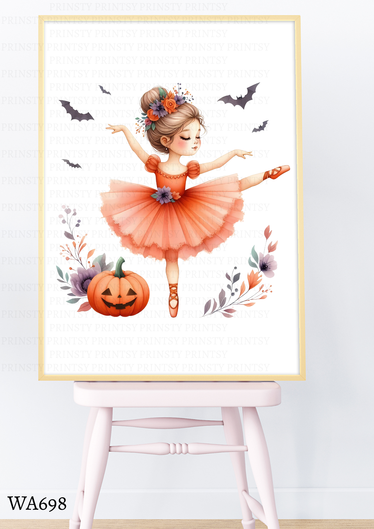 Cute Halloween Ballerina Wall Art