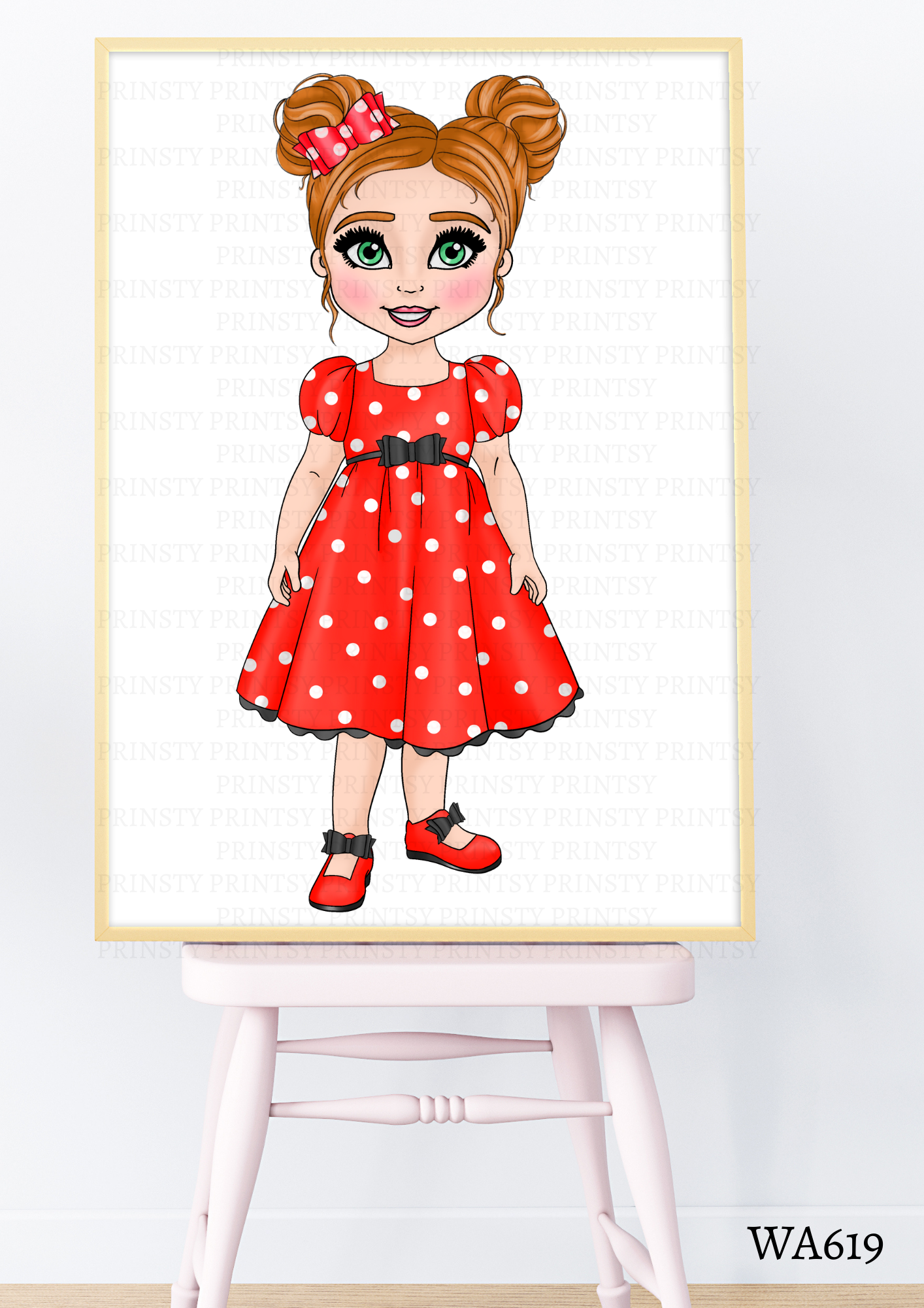Spotty Dress Dolly Wall Art