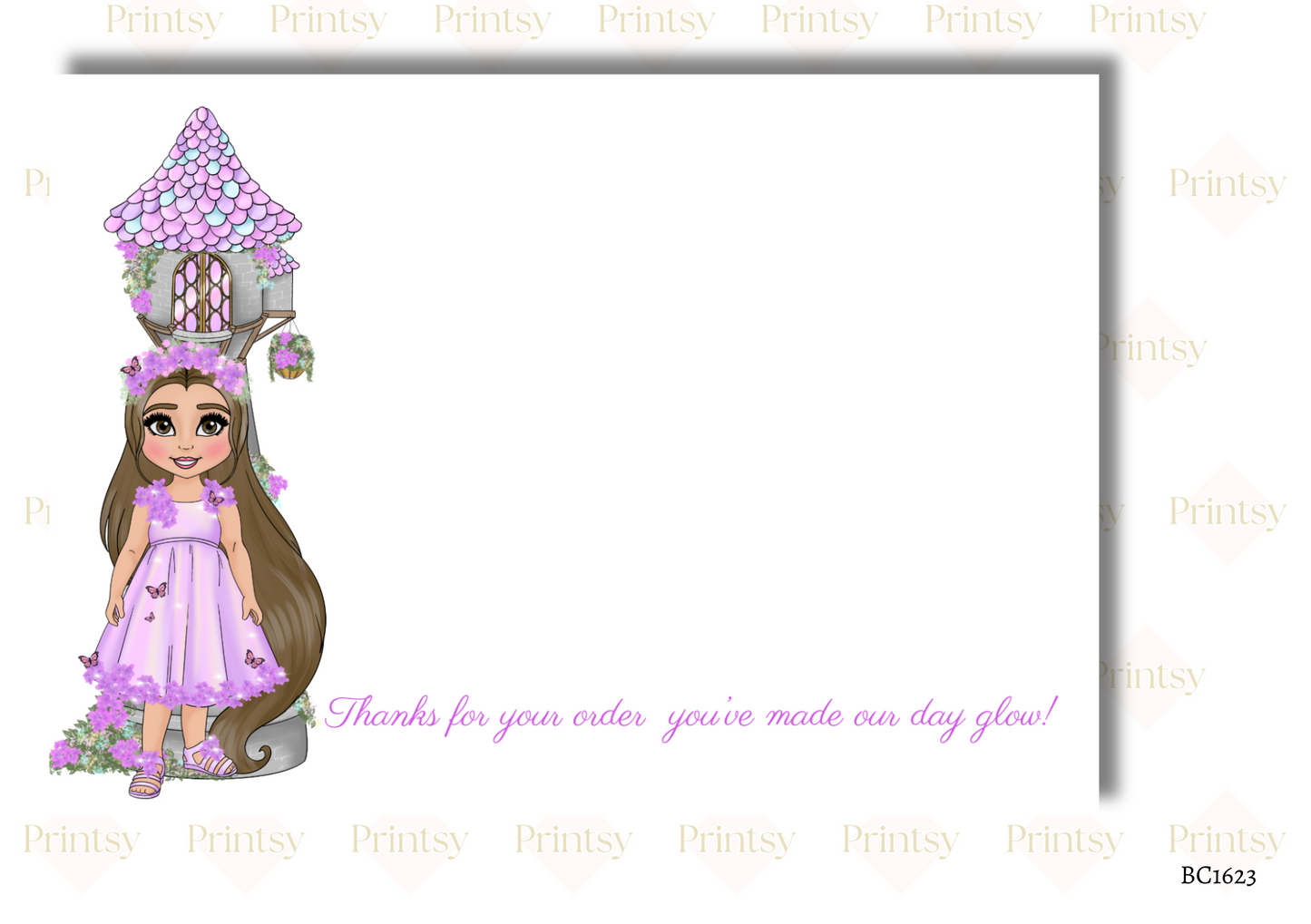 Punzie Dolly Bow Card