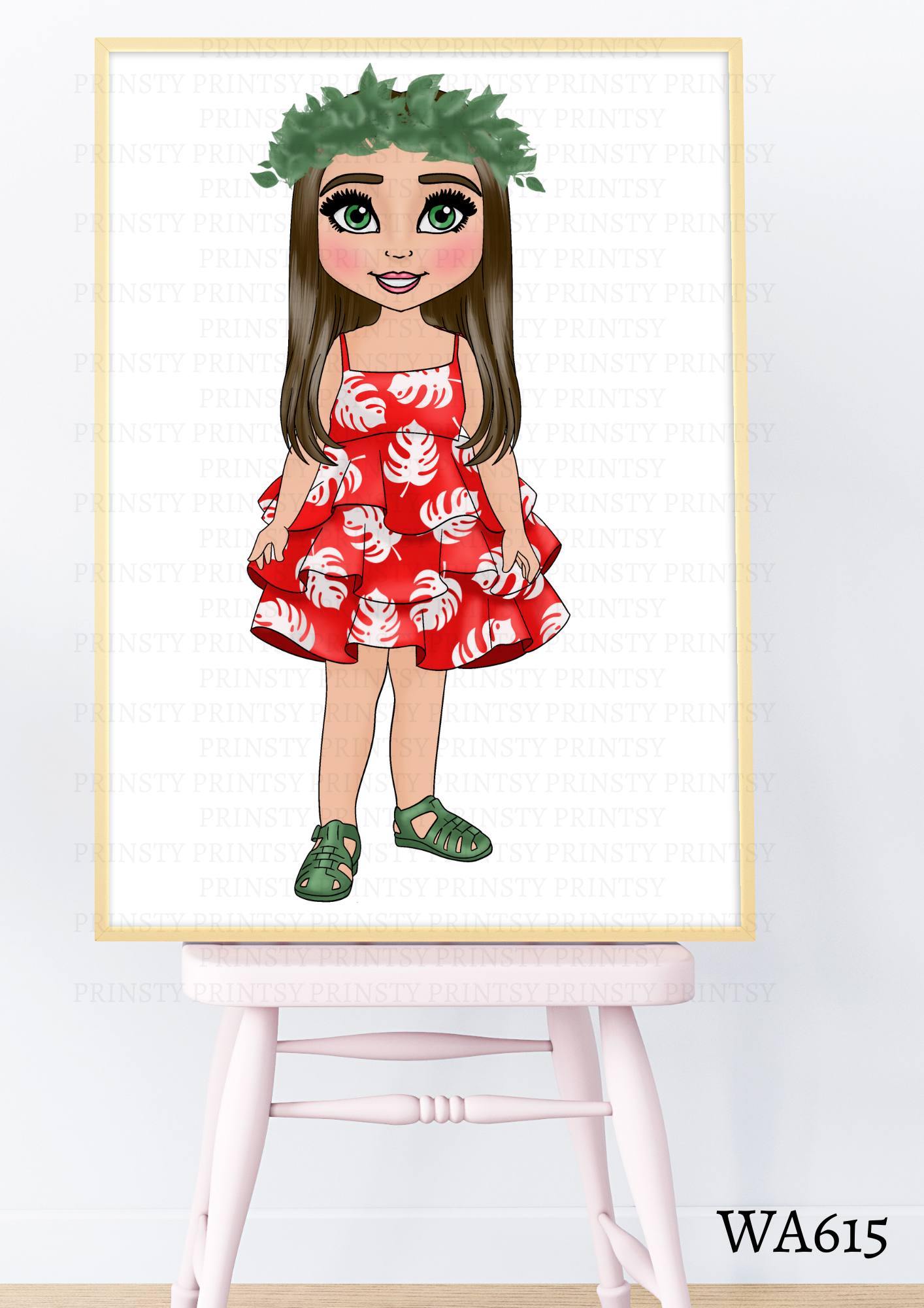 Red Hawaiian Dolly Wall Art