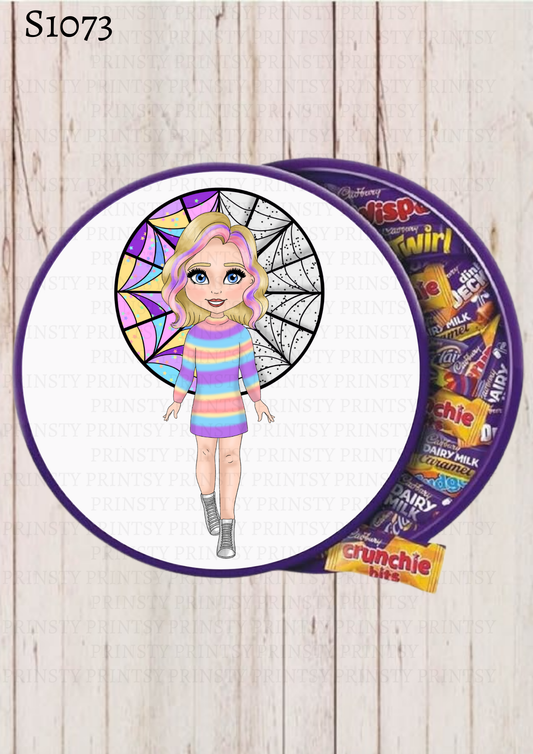 Spooky & Kooky Dolly Chocolate Tub Sticker