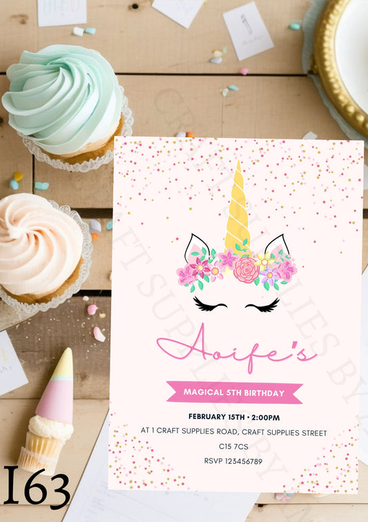 Sparkle Unicorn Invite