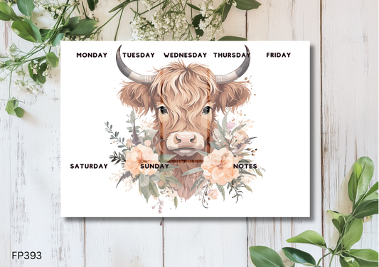Highland Cow Weekly Planner