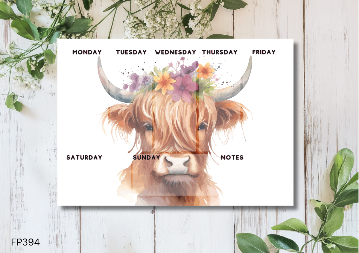 Highland Cow Weekly Planner