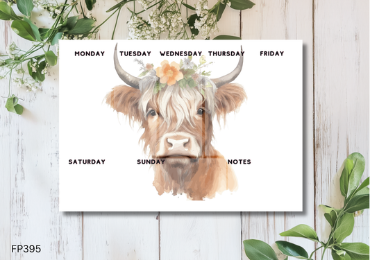 Highland Cow Weekly Planner