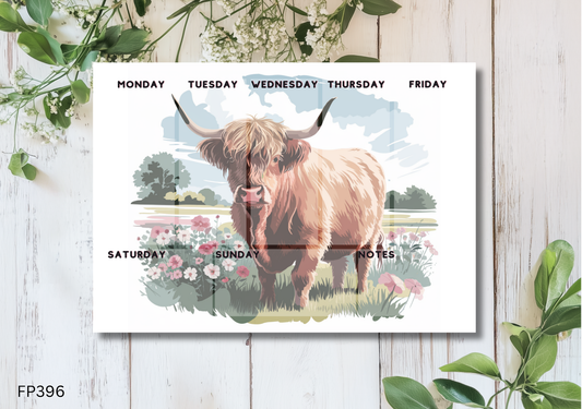 Highland Cow Weekly Planner