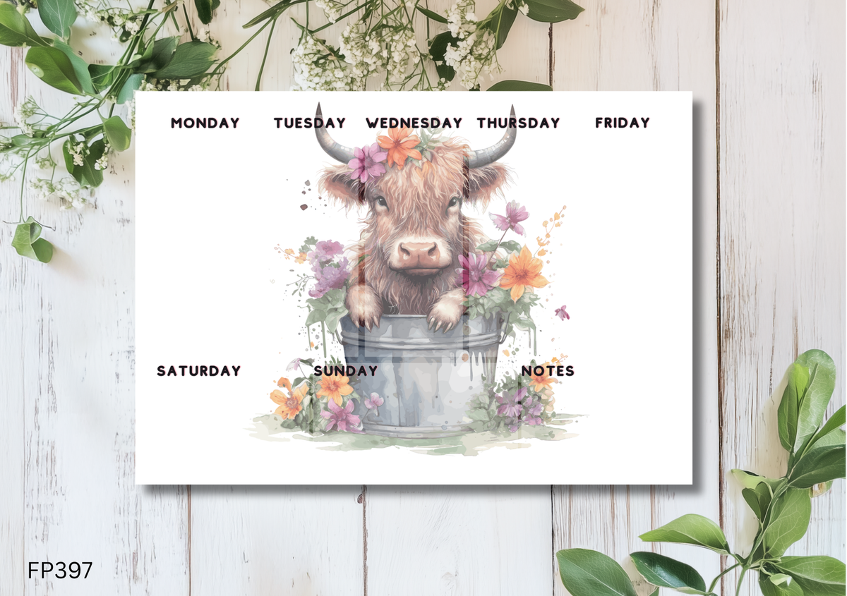 Highland Cow Weekly Planner