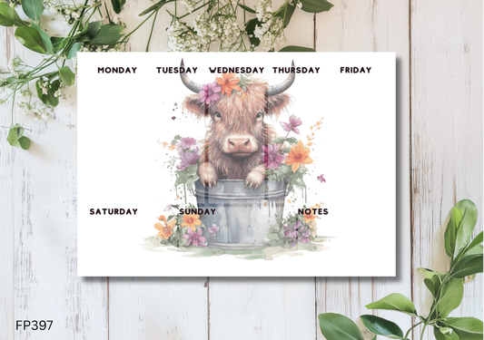 Highland Cow Weekly Planner