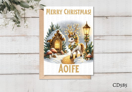 Christmas Unicorn Celebration Card