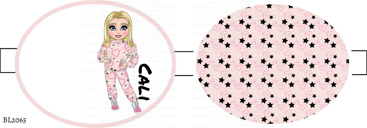 Pink Heart Graffiti Dolly Bow Loop