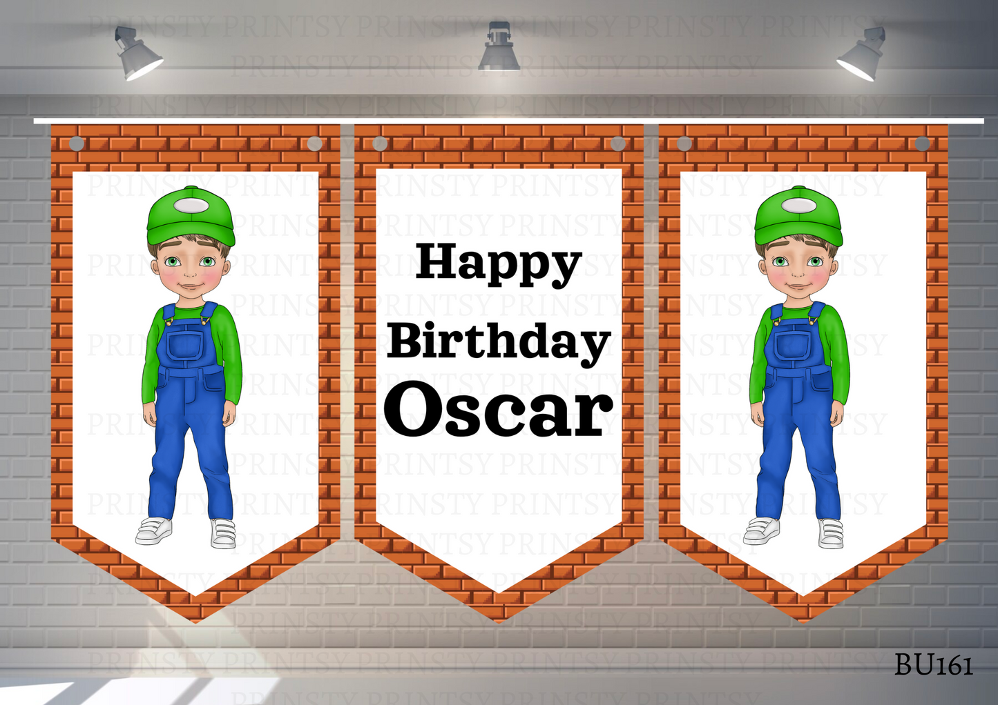 Green and Red Dungarees Dude Bunting