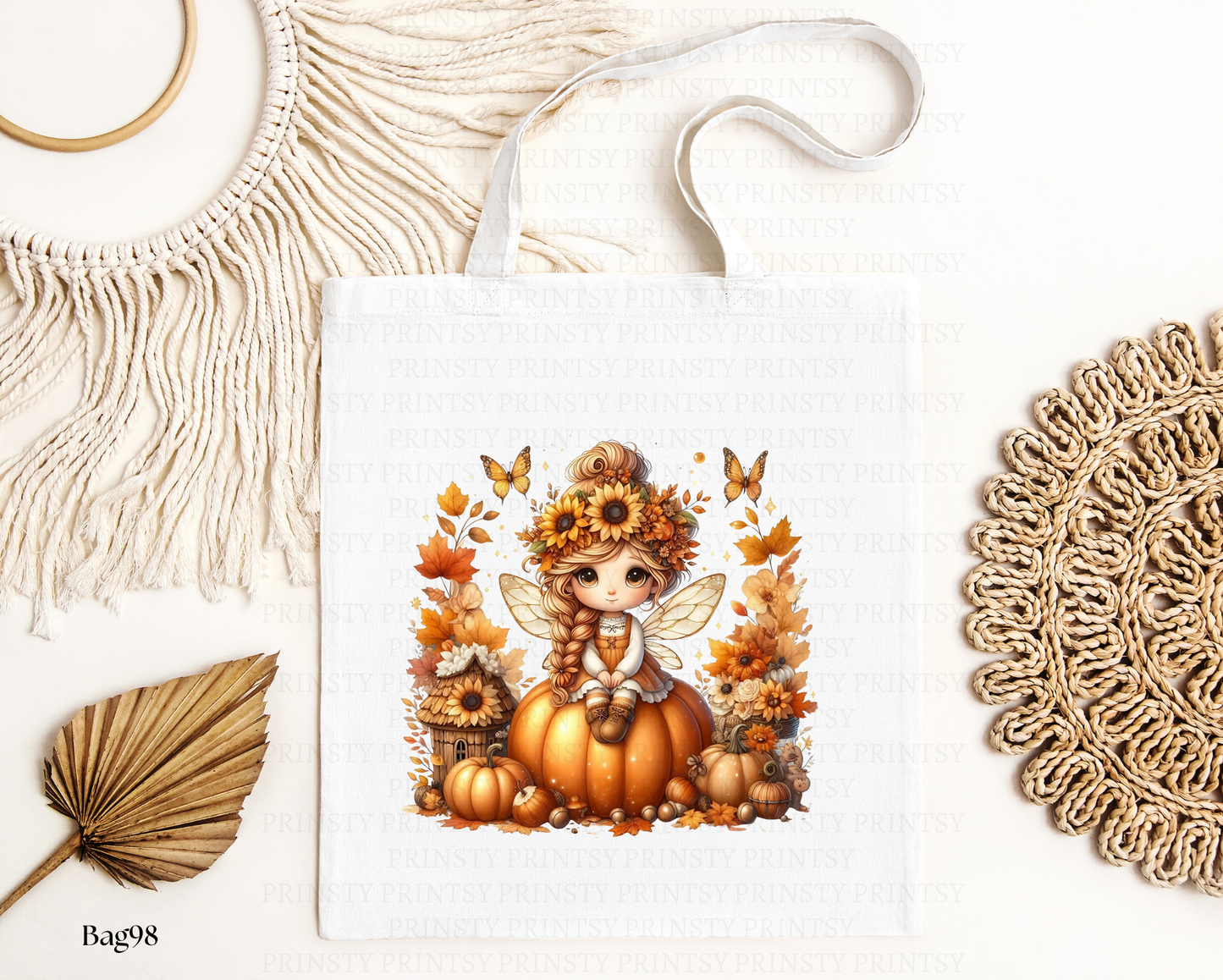 Sunflower Autumn Fairy Tote Bag