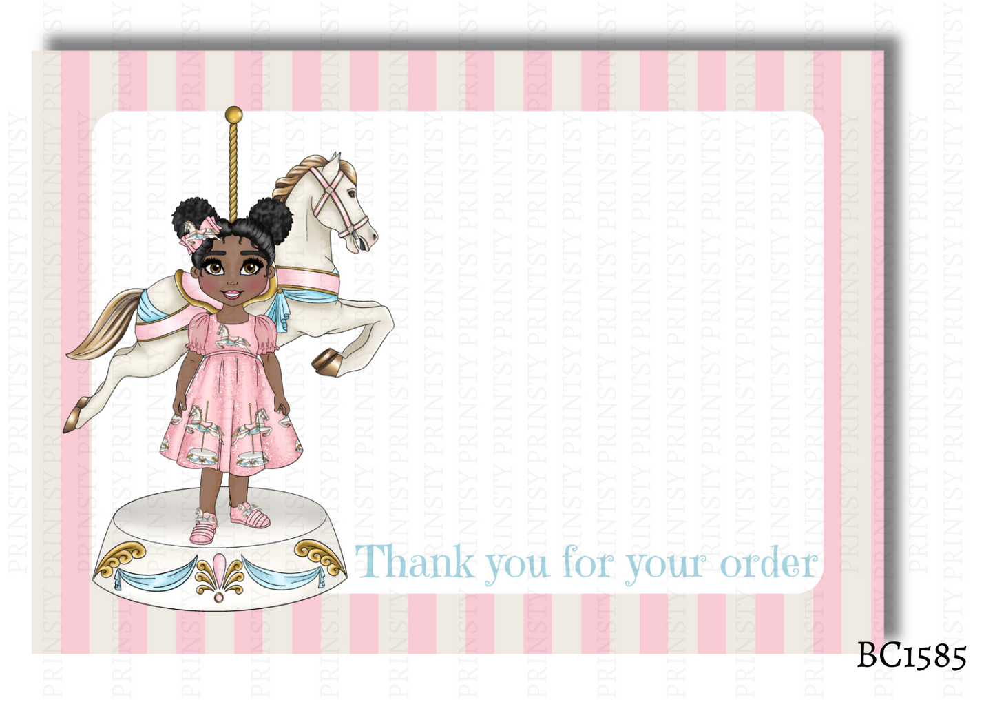 Carousel Dolly Bow Card