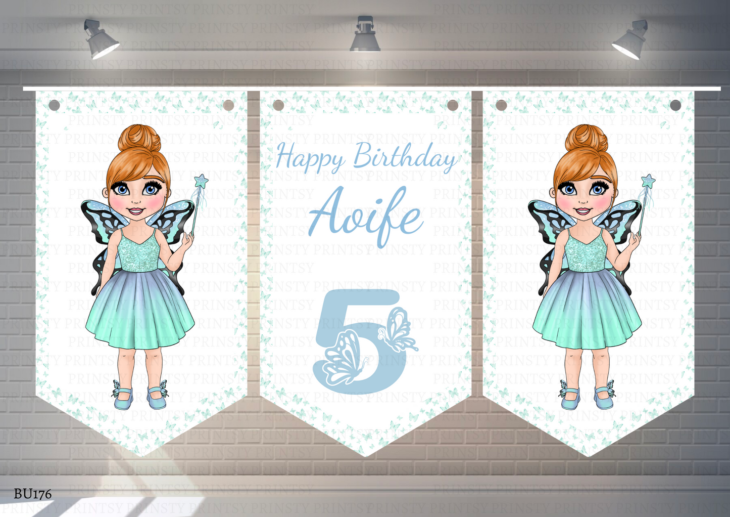 Blue Butterfly Dolly Bunting