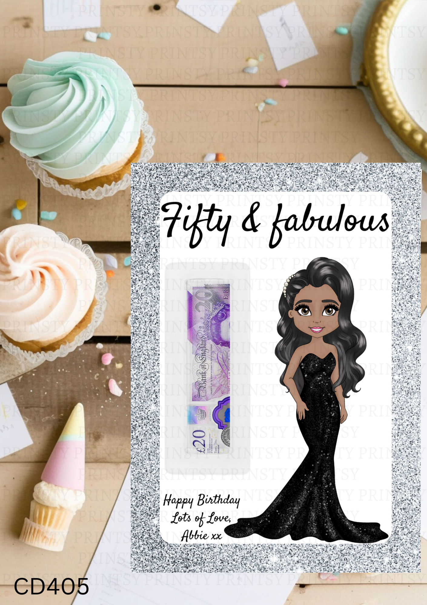 Elegant Dolly Money card