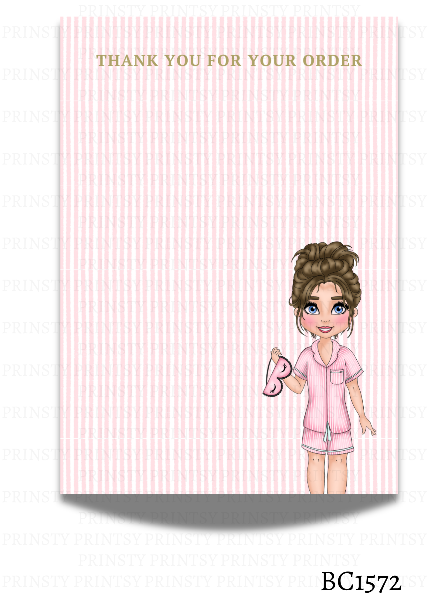 Sleep Over Dolly Bow Card