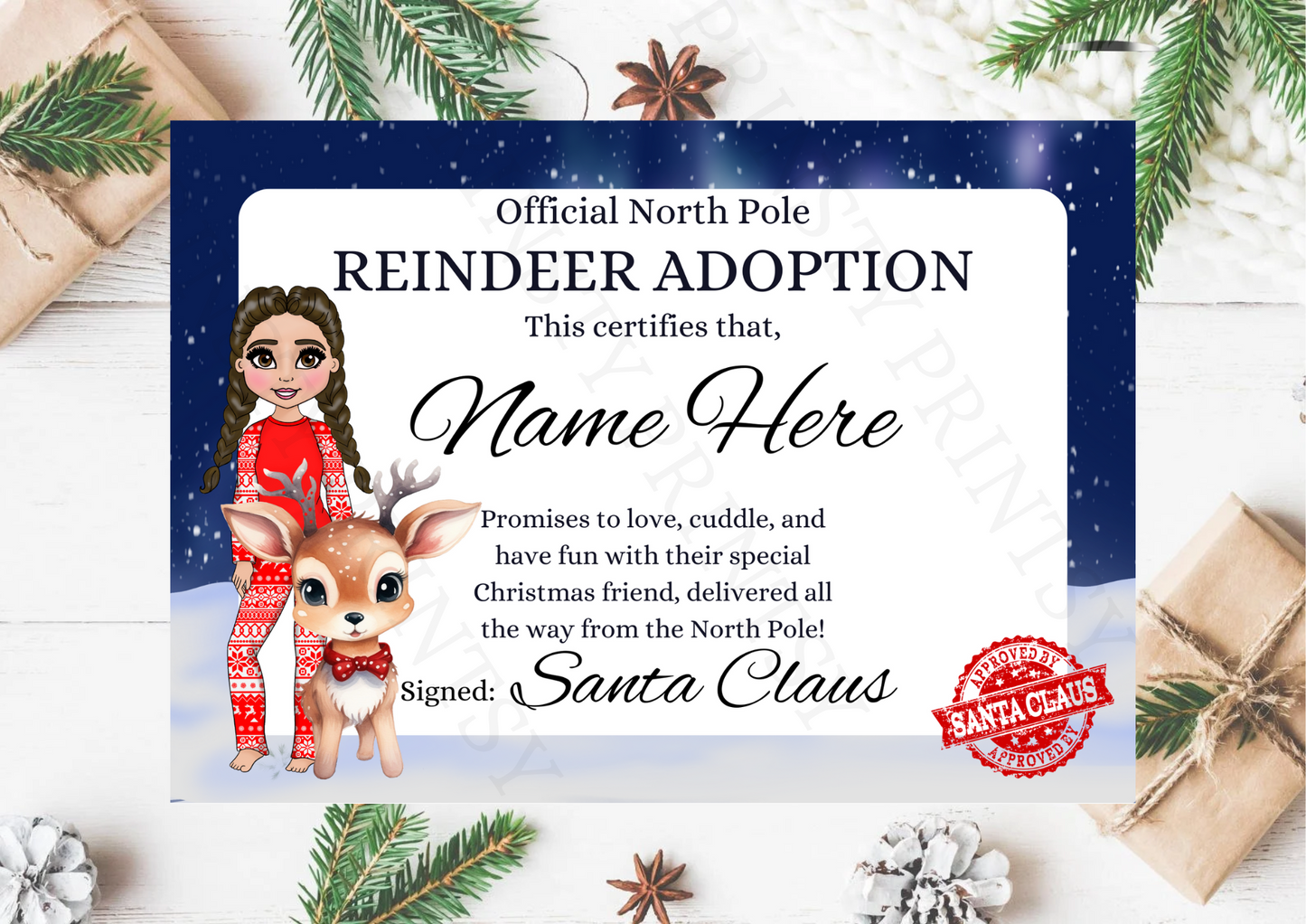 Dolly & Dude Reindeer Certificate