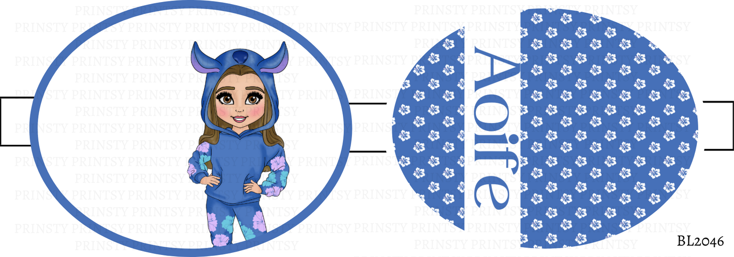 Blue Hawaiian Dolly Bow Loop