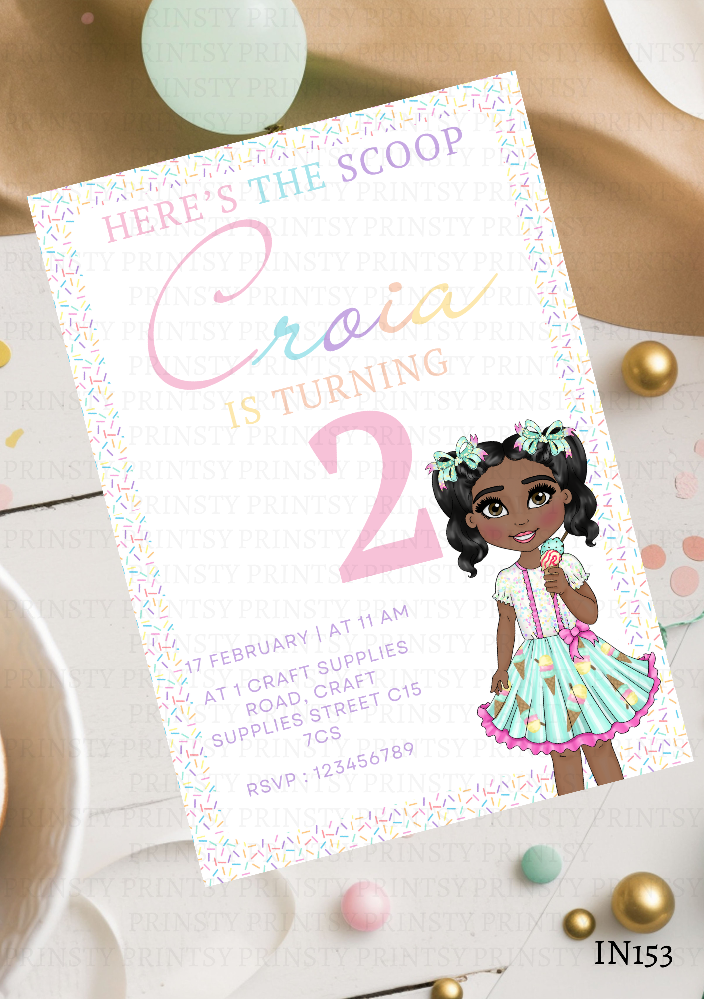Ice Cream Dolly Invite