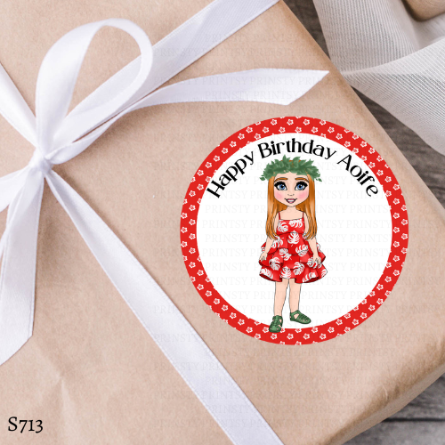 Red Hawaiian Dolly Sticker Sheet