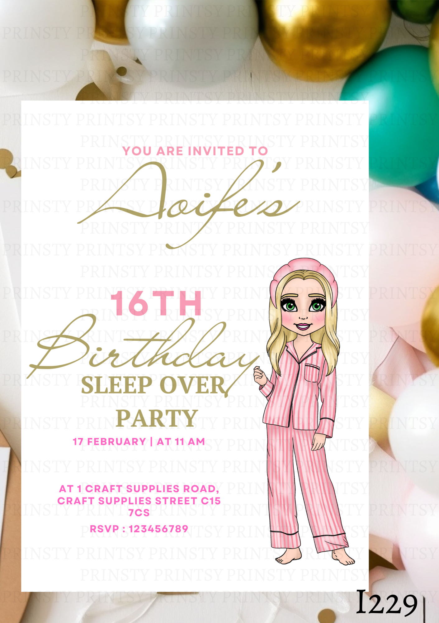 Make Up Dolly Invite