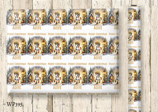 Christmas Unicorn Wrapping Paper