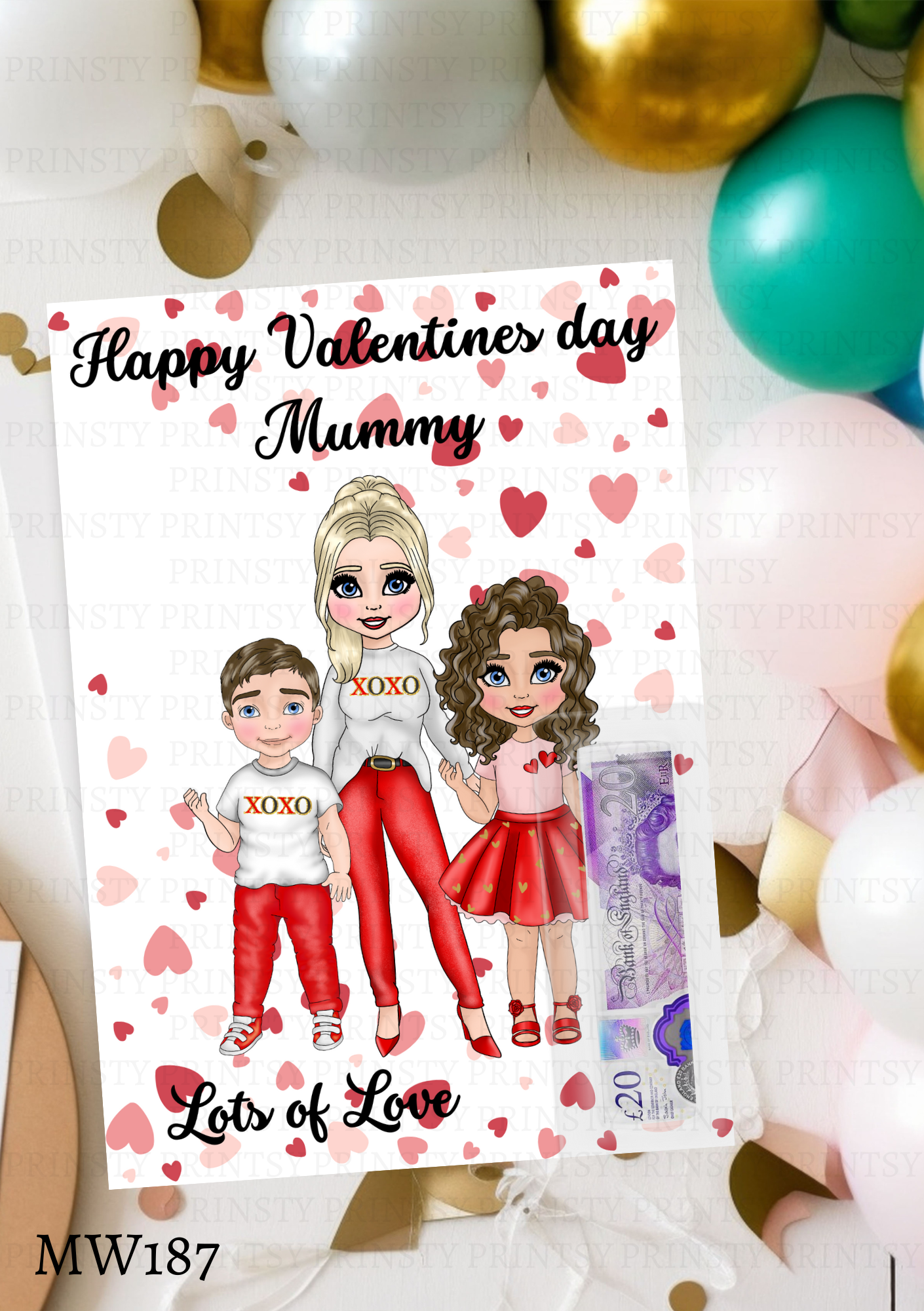 Dolly Valentine's Money Card