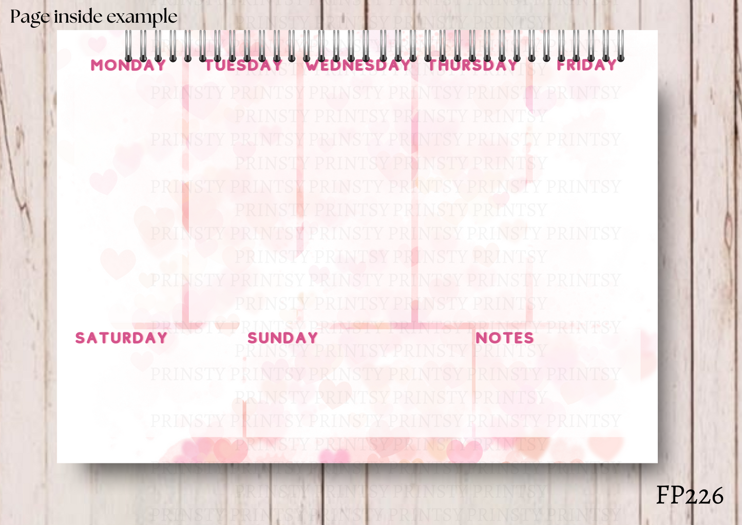 Valentine's Weekly Planner