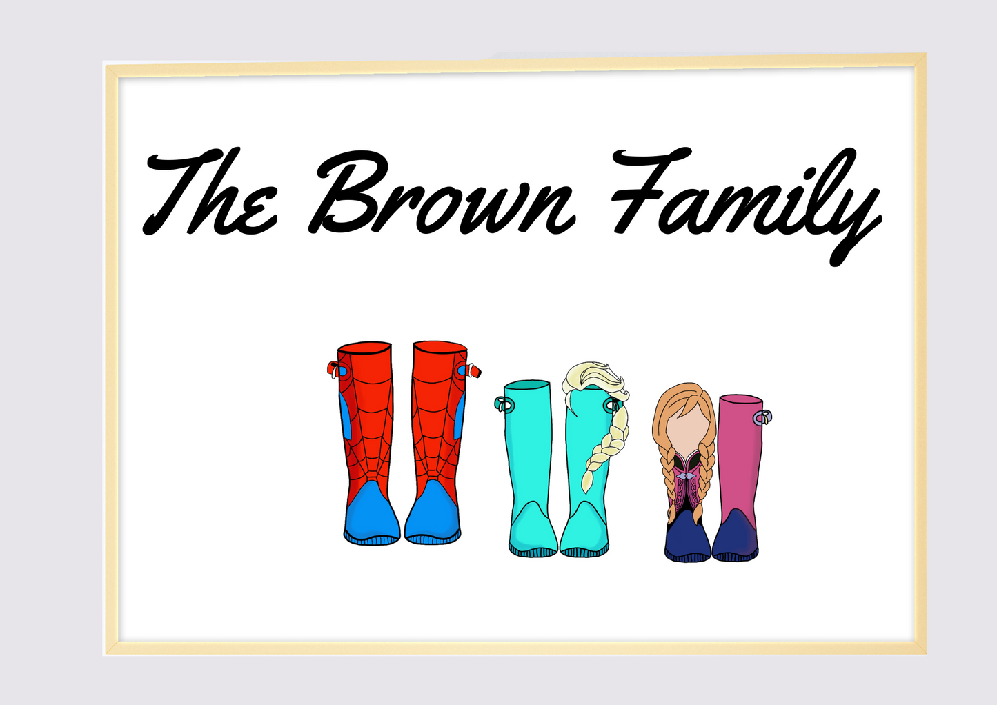Family Boot Wall Art