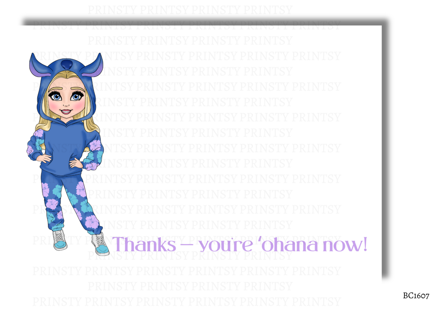 Blue Hawaiian Dolly Bow Card