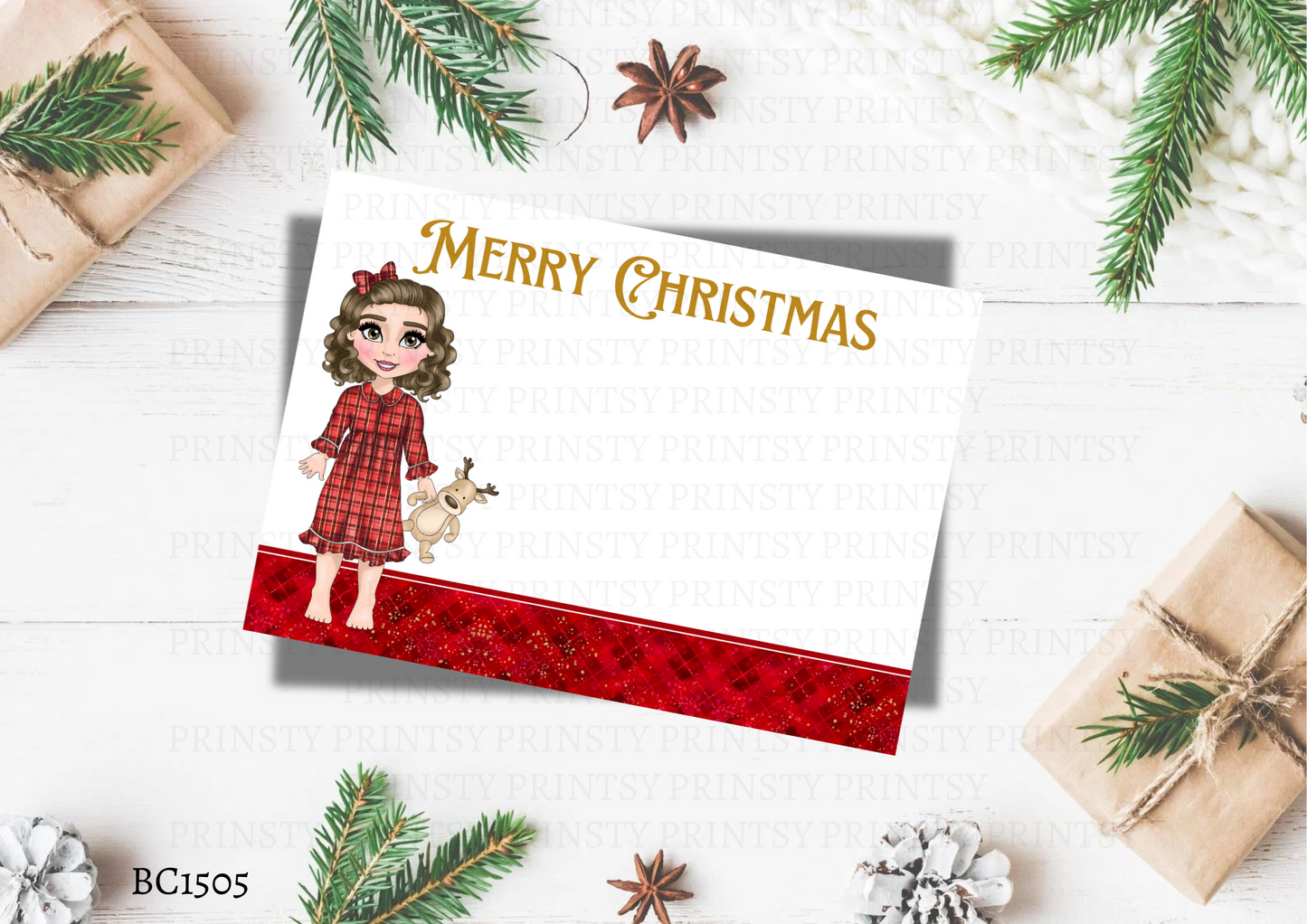 Christmas Dolly Bow Card